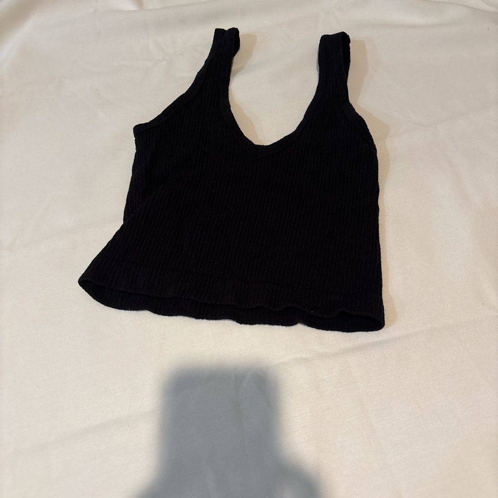 Urban Outfitters Black Ribbed Crop Top